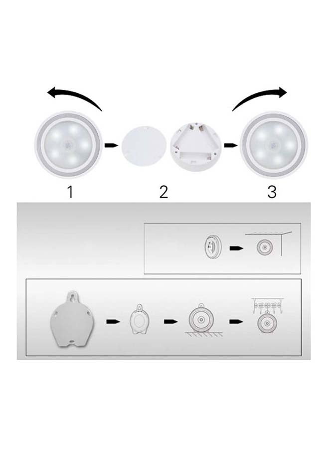 مصباح ليلي LED صغير بمستشعر حركة جسم الإنسان يعمل بالأشعة تحت الحمراء الساكنة أبيض دافئ 8x8x2.6Ø³Ù†ØªÙŠÙ…ØªØ± - Image 3