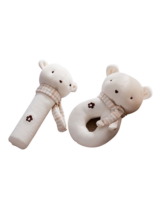 platube 2-Piece Baby Bear Rattle Squeaky Toy - Image 1