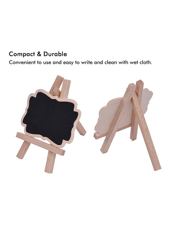 Pack Of 10 Small Chalkboard Signs With Easel Stand Beige - Image 4