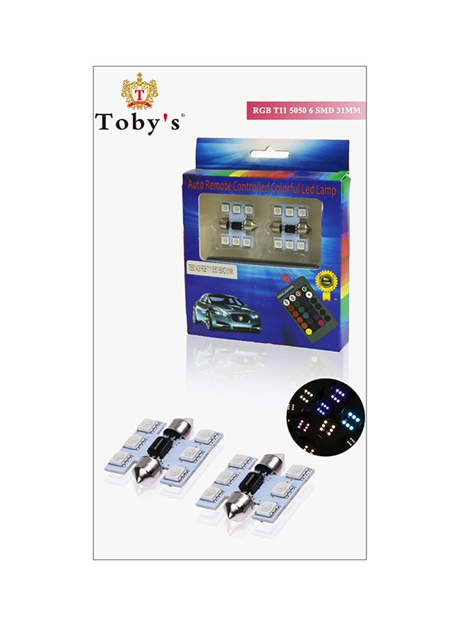 توبيز طقم مصابيح سقف السيارة الداخلي T11 بإضاءة LED مكوّن من قطعتين - Image 2