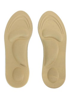 4D Memory Foam Cushion Shoe Insoles Plain Beige
