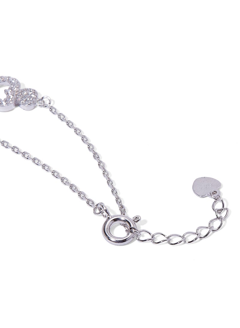 AK Jewels - 925 Sterling Silver Heart Design Chain Bracelet - Image 1