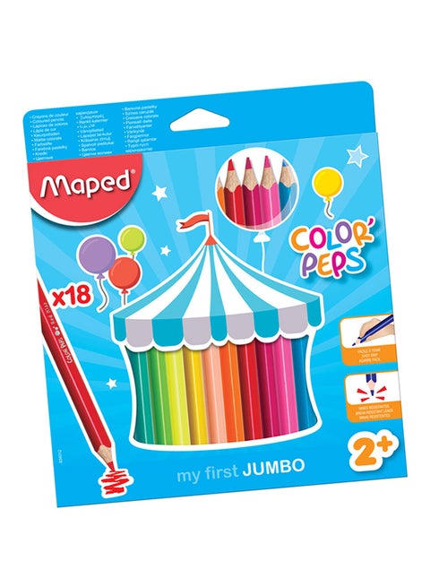 18-Piece Jumbo Color Pencil Set Multicolour