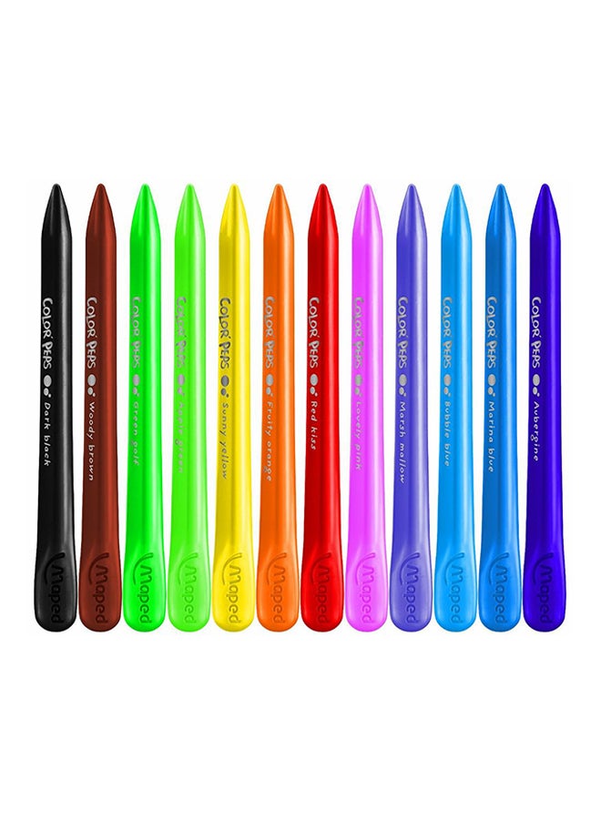 Maped 12-Piece Plastic Crayons Set Multicolour  - Image 1
