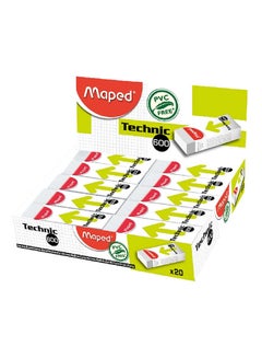 20-Piece Technic 600 Eraser Box Set White