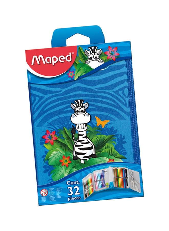 مابد طقم مكون من علبة أقلام رصاص بتصميم الأدغال مع ملحقات متعدد الألوان - Image 4