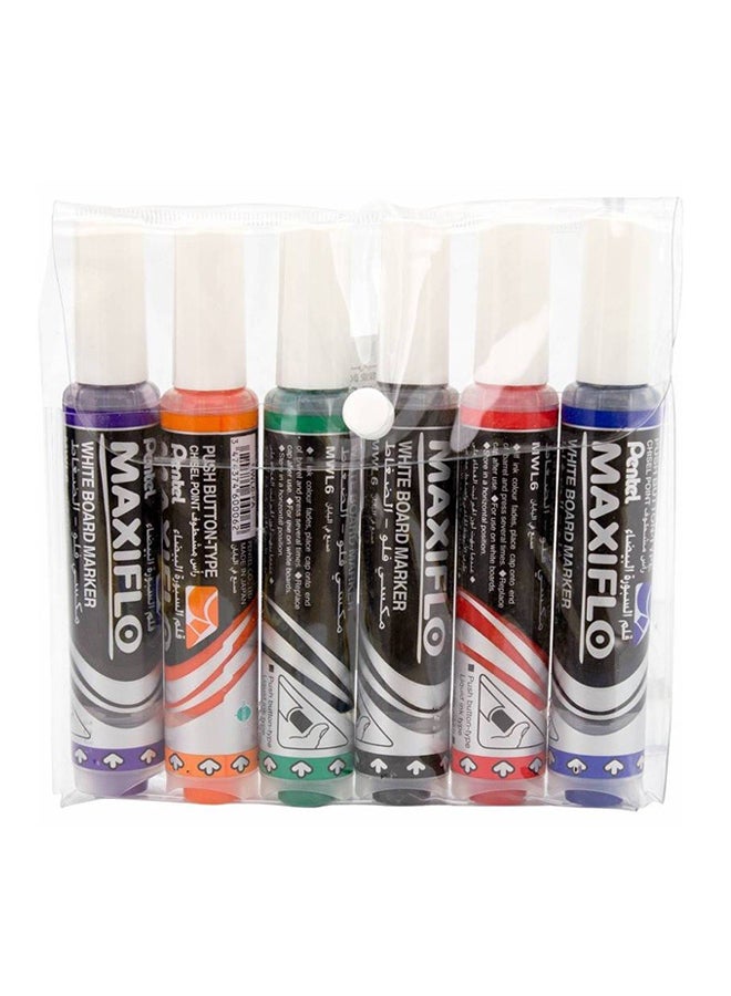 Pentel - 6-Piece Maxiflo Whiteboard Marker Set Multicolour - Image 1