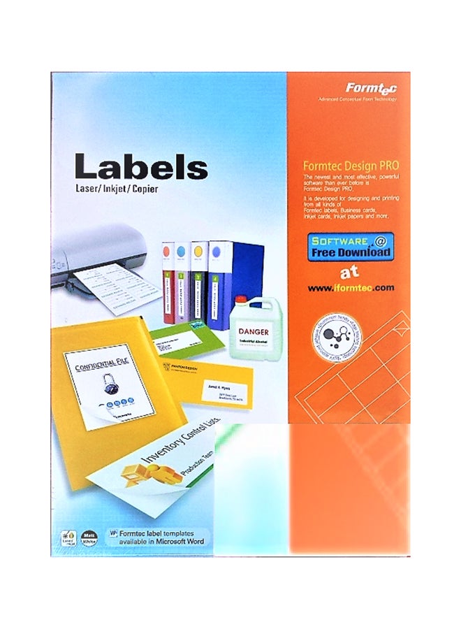 Formtec 100-Sheets Label Per Sheet Box (8 Labels Per Sheet) - Image 1