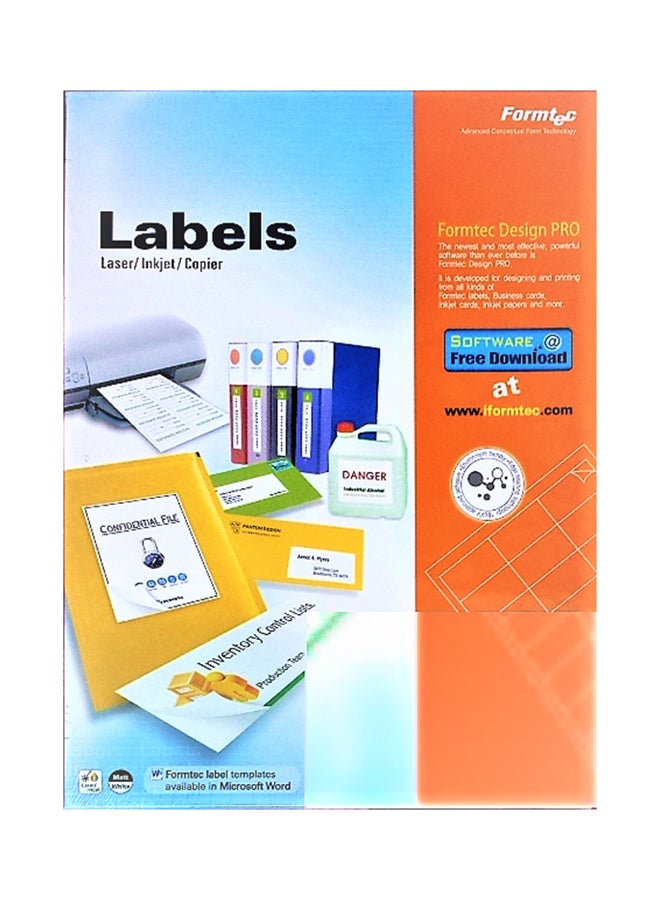 Formtec 100-Sheets Label Per Sheet Box (12 Labels Per Sheet) - Image 1