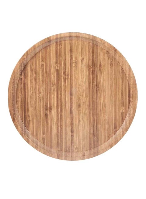 Round Serving Plate Beige 20x20x2.5centimeter