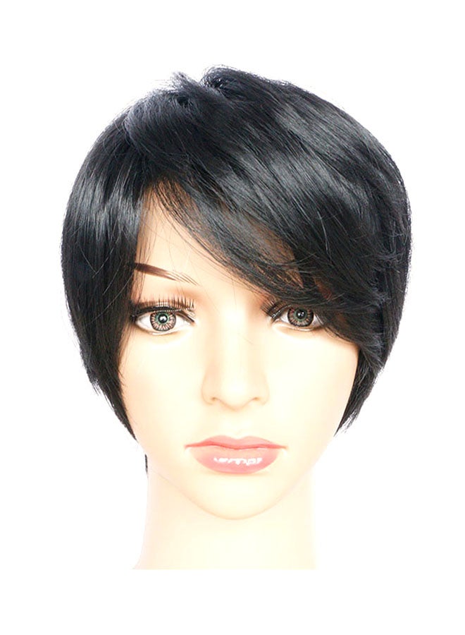 Umiwin - Natural-Looking Bob Stlye Short Hair Wig Black 24centimeter - Image 1