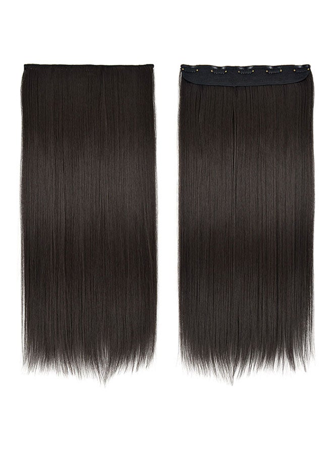 Umiwin - One Piece Elegant Lace Human Hair Straight Wig Black 60cm - Image 1