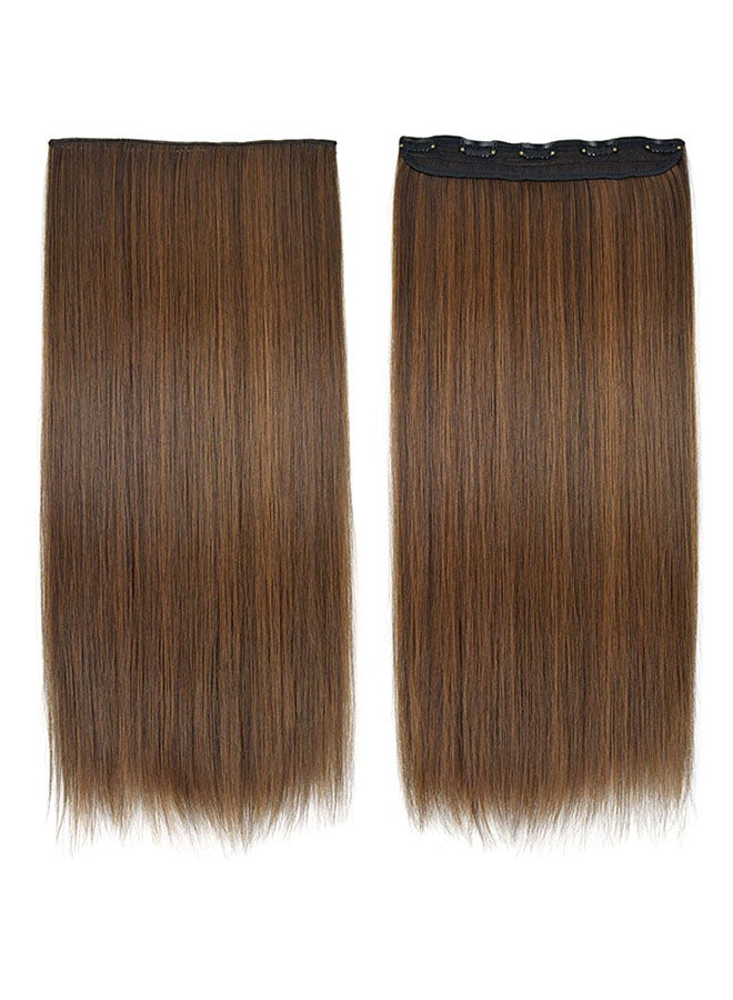 Umiwin One Piece Elegant Lace Human Hair Straight Wig Brown 60cm 