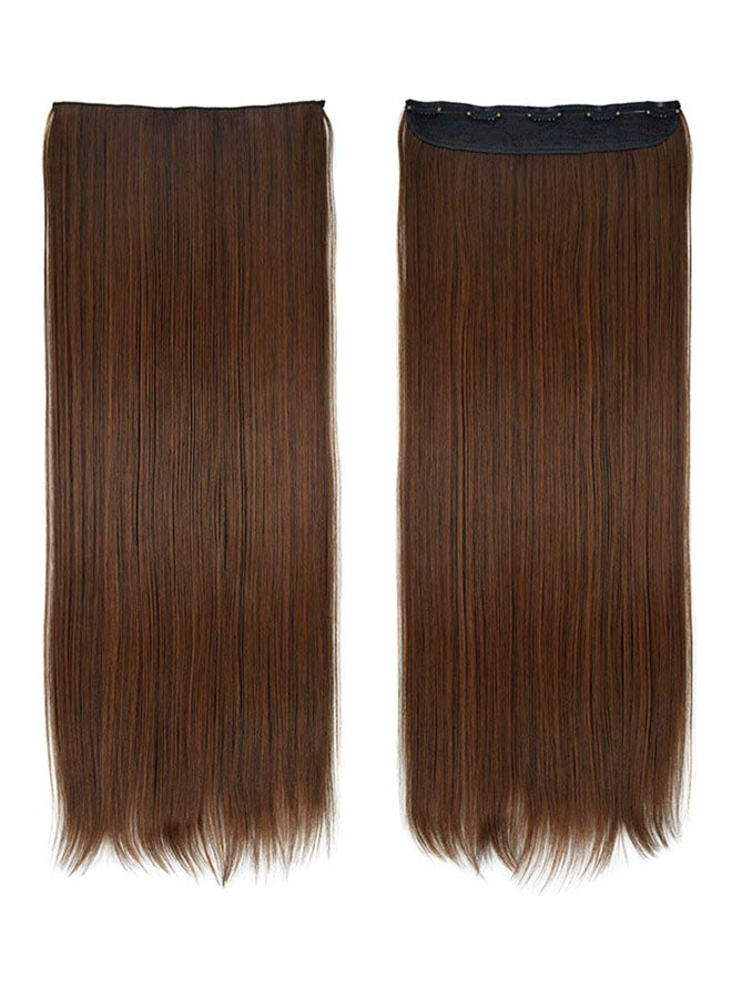 One Piece Elegant Lace Straight Hair Wig Brown 60centimeter