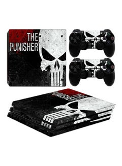 داتا فروج طبقات واقية مطبوعة برسمة مسلسل Punisher لجهاز وذراع تحكم بلايستيشن 4 برو 