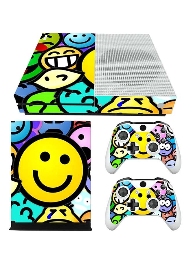 مجموعة ملصقات بطبعة الرموز التعبيرية لجهاز الألعاب إكس بوكس ون إس وذراعي التحكم