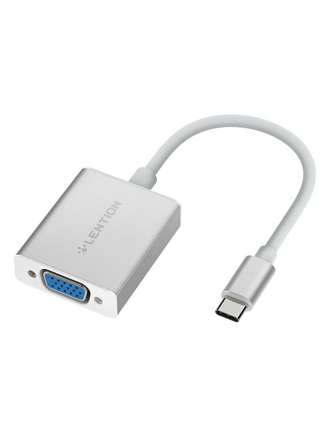 Lention Type-C USB Hub For Laptops Silver  - Image 1