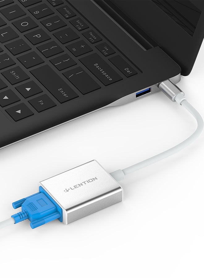 Lention Type-C USB Hub For Laptops Silver  - Image 4