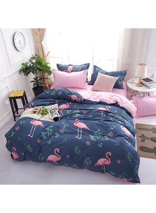 3-Piece King Size Printed Bedding Set Cotton Multicolour