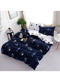 3-Piece King Size Printed Bedding Set Cotton Multicolour 220x240cm