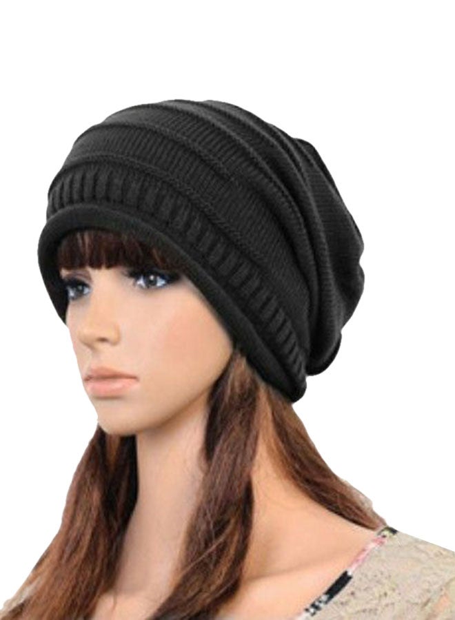 Designer Winter Knitted Beanie Black 