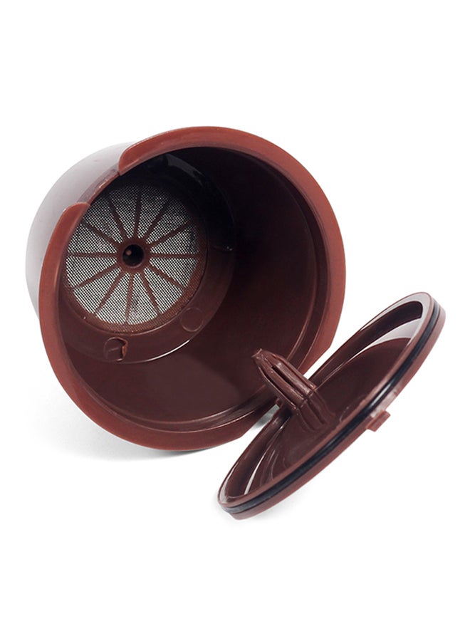 2-Piece Refillable Coffee Capsule With Spoon Brown 11×6×4cm - Image 1