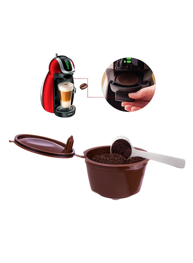 2-Piece Refillable Coffee Capsule With Spoon Brown 11×6×4cm - Image 3