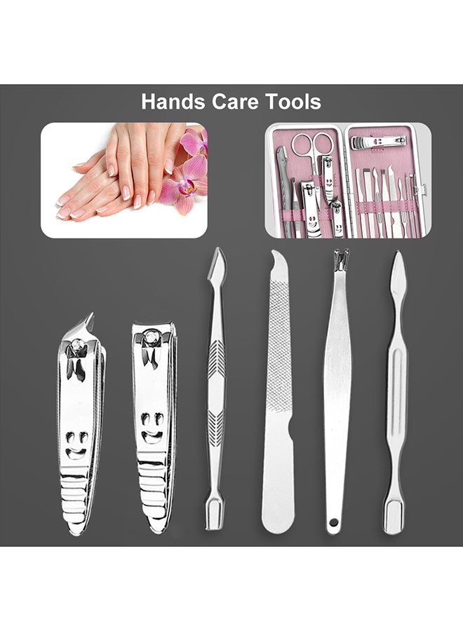 15-Piece Manicure Pedicure Set Silver - Image 2