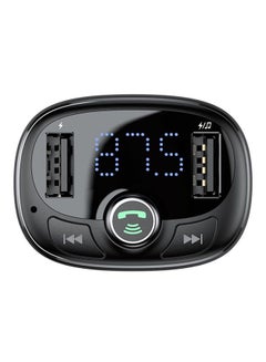 Baseus Bluetooth FM Transmitter Wireless Radio Adapter Car Kit with Dual USB Charging Car Charger MP3 Player Support TF Card & USB Disk Black  - Image 2