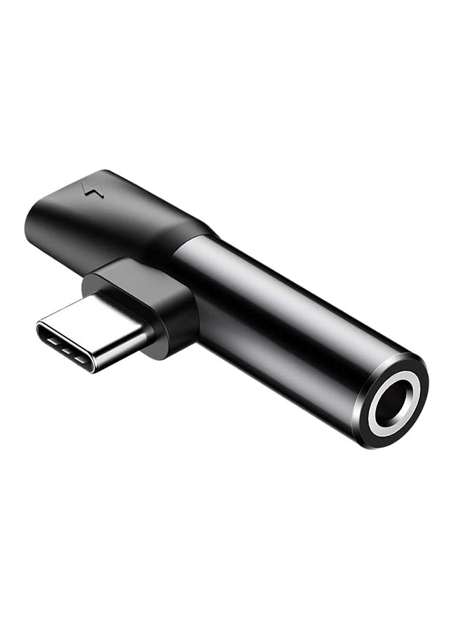 بيسوس محول بموصل Type-C أنثى إلى Type-C ذكر أسود - Image 1