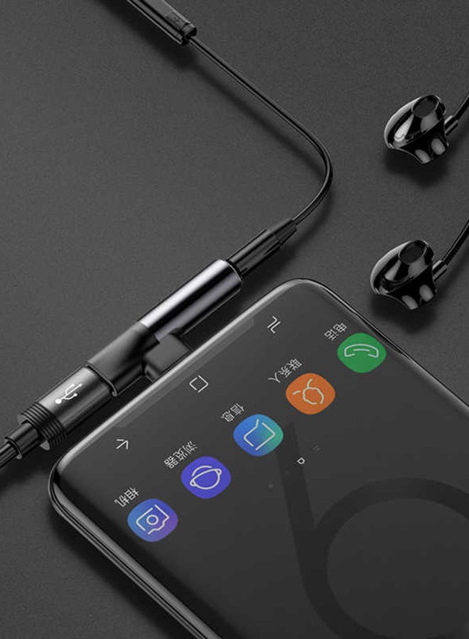 بيسوس محول بموصل Type-C أنثى إلى Type-C ذكر أسود - Image 3