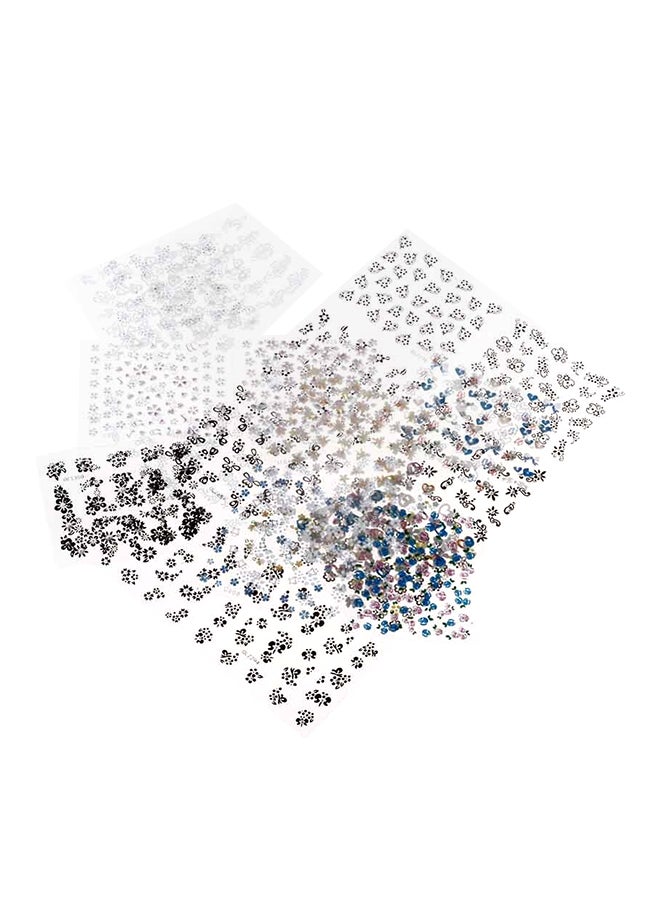 30 Sheet 3D Floral Design Nail Art Stickers Multicolour - Image 1