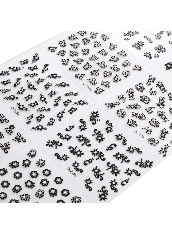 30 Sheet 3D Floral Design Nail Art Stickers Multicolour - Image 2