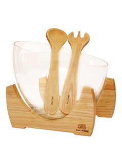 BILLI 4-Piece Salad Bowl Set Beige/Clear  - Image 1