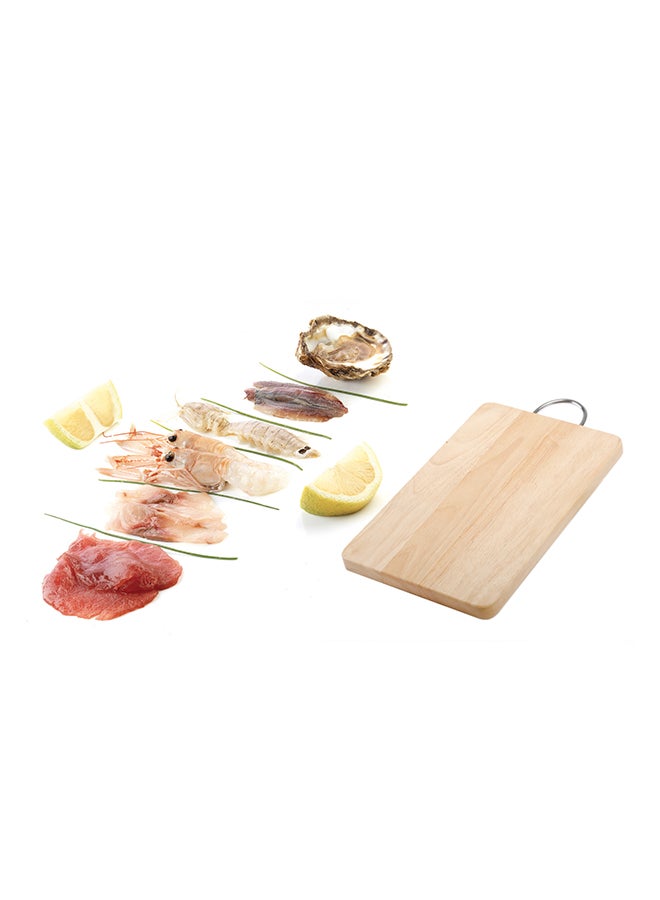 BILLI Wooden Cutting Board With Handle Beige/Silver 25.5x38x2cm  - Image 2