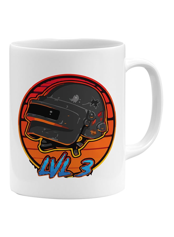 LOUD UNIVERSE Lvl 3 Printed Coffee Mug White/Orange/Grey  - Image 1