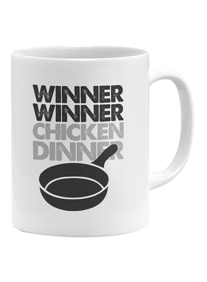 LOUD UNIVERSE Winner Winner Chicken Dinner Printed Coffee Mug White/Black/Grey  - Image 1
