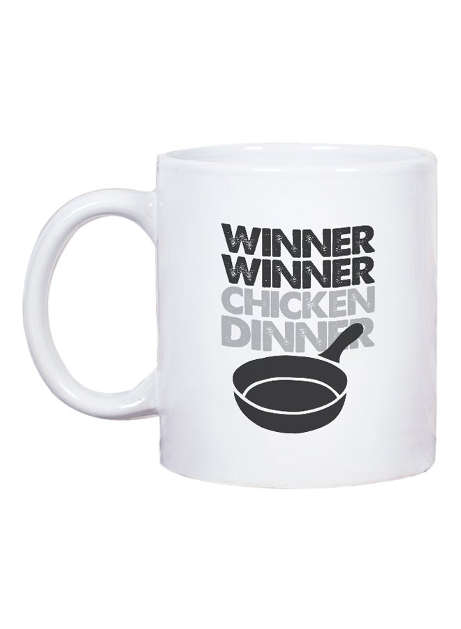LOUD UNIVERSE Winner Winner Chicken Dinner Printed Coffee Mug White/Black/Grey  - Image 2