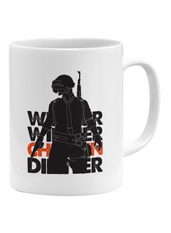 LOUD UNIVERSE Winner Winner Chicken Dinner Printed Gamer Coffee Mug White/Black/Orange  - Image 1
