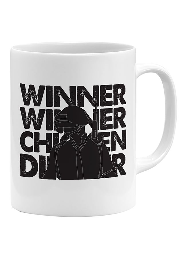LOUD UNIVERSE - Winner Winner Chicken Dinner Printed Coffee Mug White/Black - Image 1