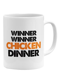 LOUD UNIVERSE Winner Winner Chicken Dinner Printed Coffee Mug White/Black/Orange  - Image 1