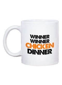 LOUD UNIVERSE Winner Winner Chicken Dinner Printed Coffee Mug White/Black/Orange  - Image 2