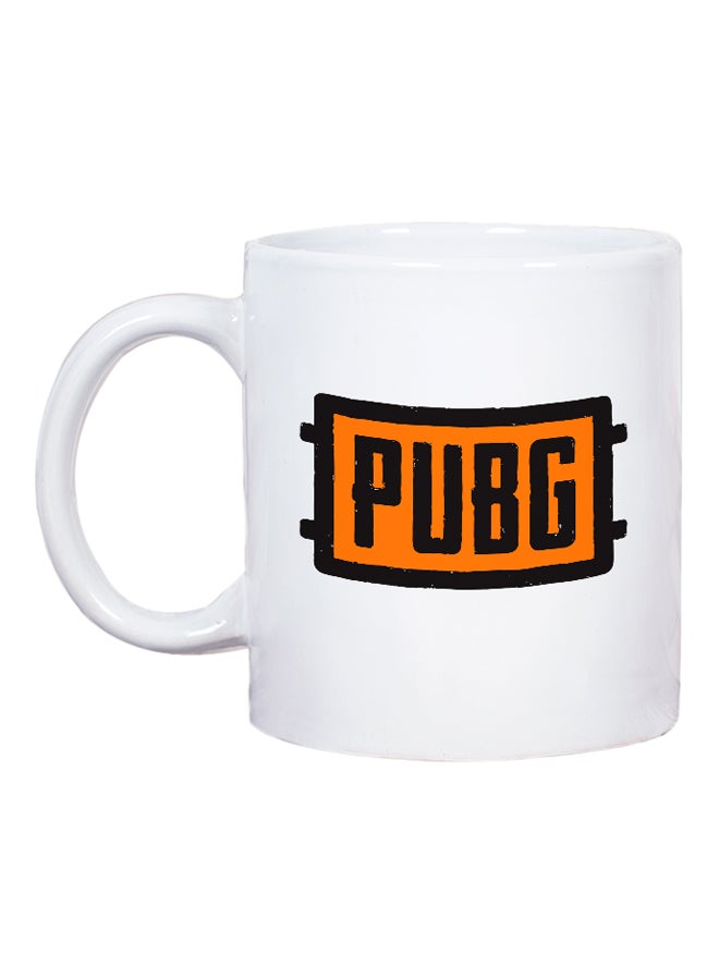 LOUD UNIVERSE PUBG Logo Printed Coffee Mug White/Black/Orange - Image 2