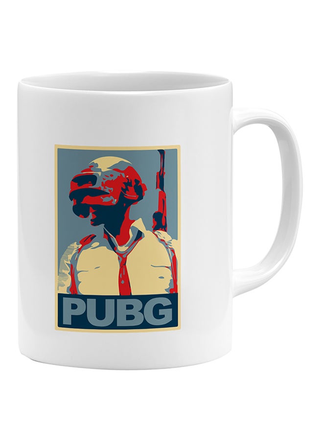 LOUD UNIVERSE PUBG Hope Poster Player Printed Coffee Mug White/Red/Beige - Image 1