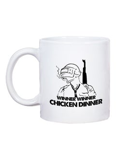 LOUD UNIVERSE PUBG Winner Winner Chicken Dinner Printed Coffee Mug White/Black 3.15 x 3.75 x 3.15inch  - Image 2