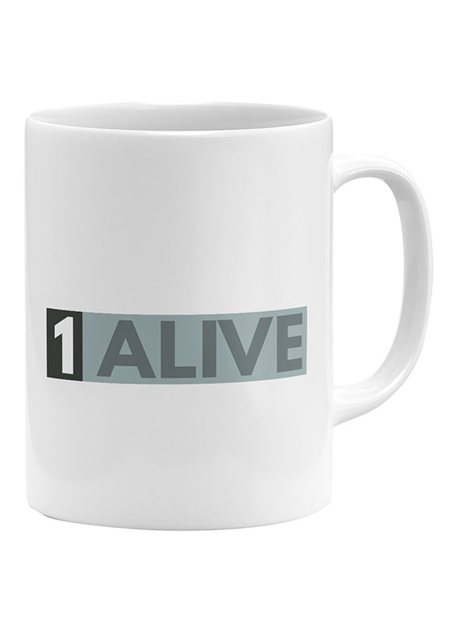 LOUD UNIVERSE PUBG 1 Alive Printed Coffee Mug White/Grey/Black  - Image 1
