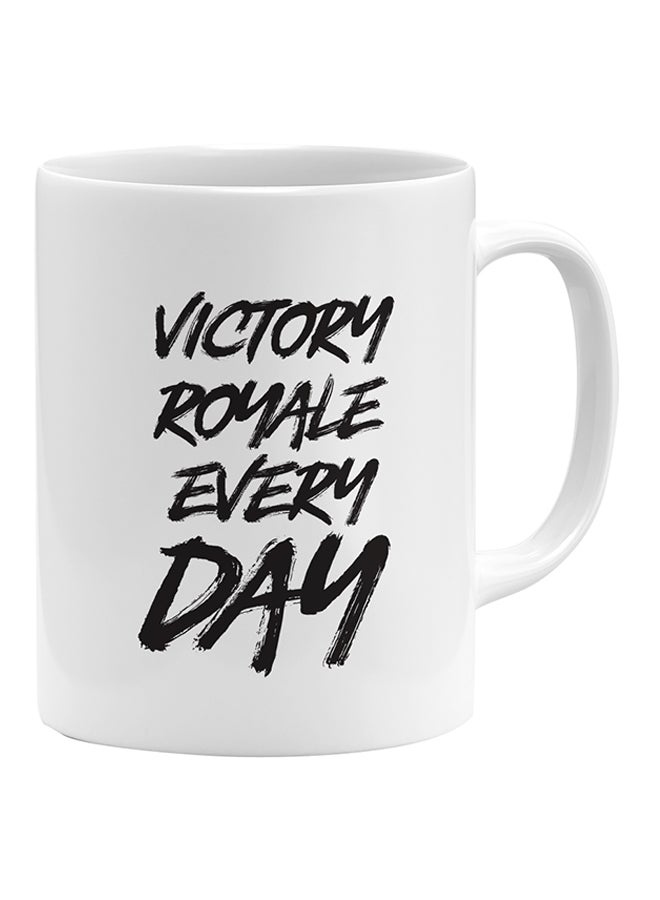 LOUD UNIVERSE Victory Royale Every Day Printed Coffee Mug White/Black  - Image 1