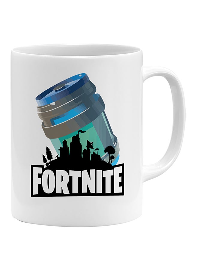 لاود يونيفيرس قدح قهوة بطبعة جرعة للابتلاع من لعبة Fortnite أبيض/أزرق/أسود/أصفر - Image 1