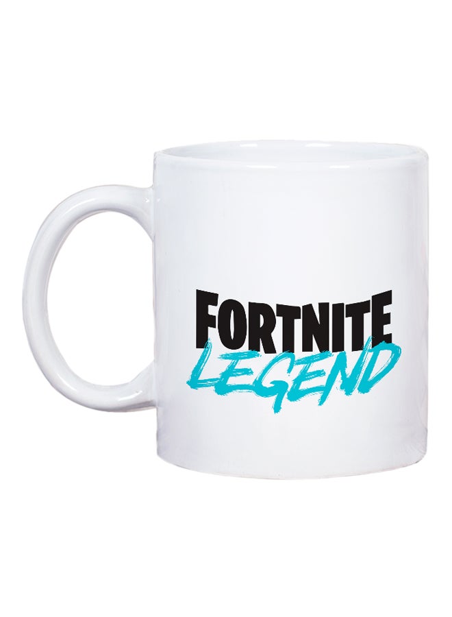 لاود يونيفيرس قدح قهوة مطبوع بكلمة 'Fortnite Legend' أبيض / أسود / أزرق - Image 2