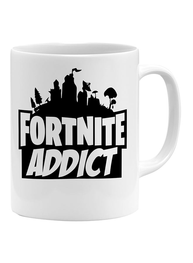 Fortnite Addict Printed Coffee Mug White/Black